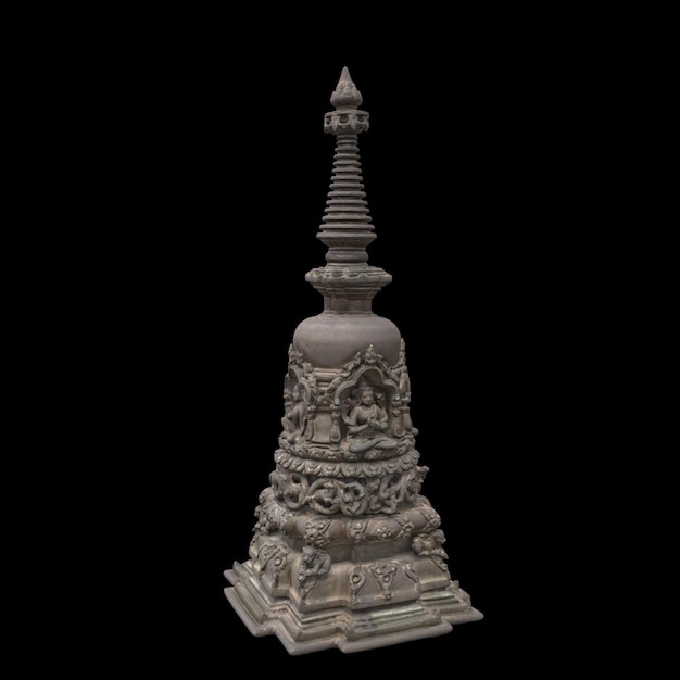 Miniatura Votiva Stupa Old Staue Art Feng artefato histórico objeto antigo