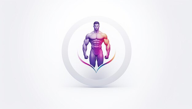 Minimal 3d creative fitness logo fondo blanco 8K ultra alta calidad