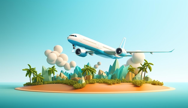 Minimal 3D-Poster-Design für den Welttourismustag