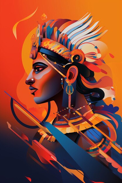 Minimal 3D Ram Navami Poster-Design