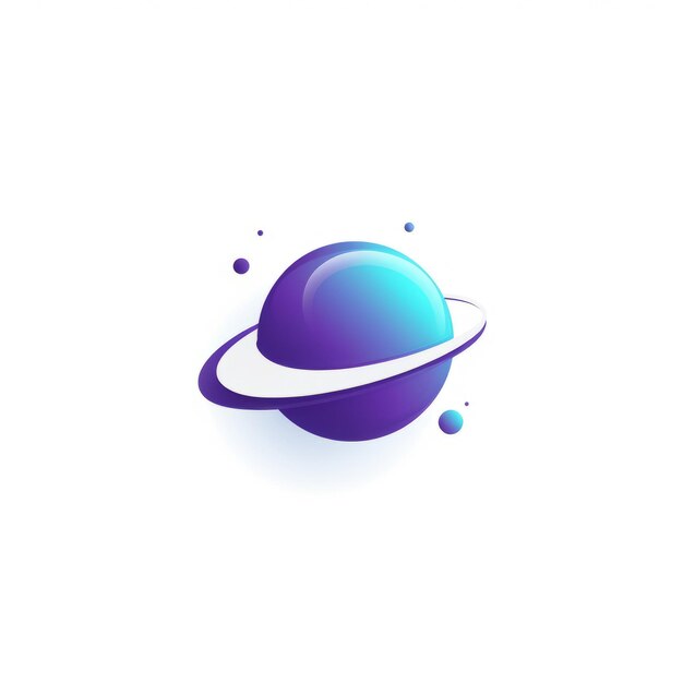 Minimal Blau- und Lila-Planeten-Logo-Design