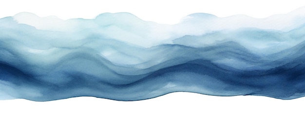 Minimal helle und dunkelblaue einfache weiche Luft-Ozeanwelle Aquarell Textur