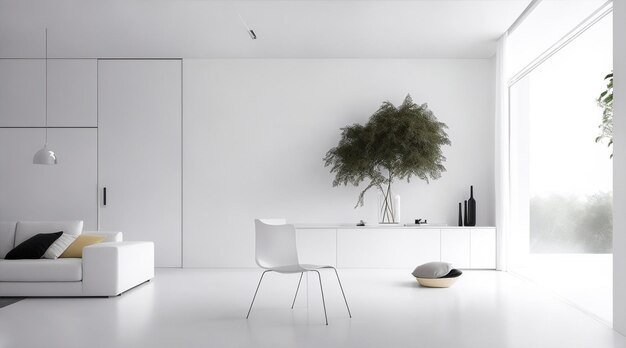 Minimal incrível design de interiores IA generativa