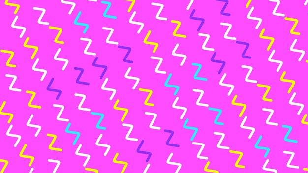 Minimal moderno zig zag fundo branco e amarelo cyan linha curva em fundo rosa