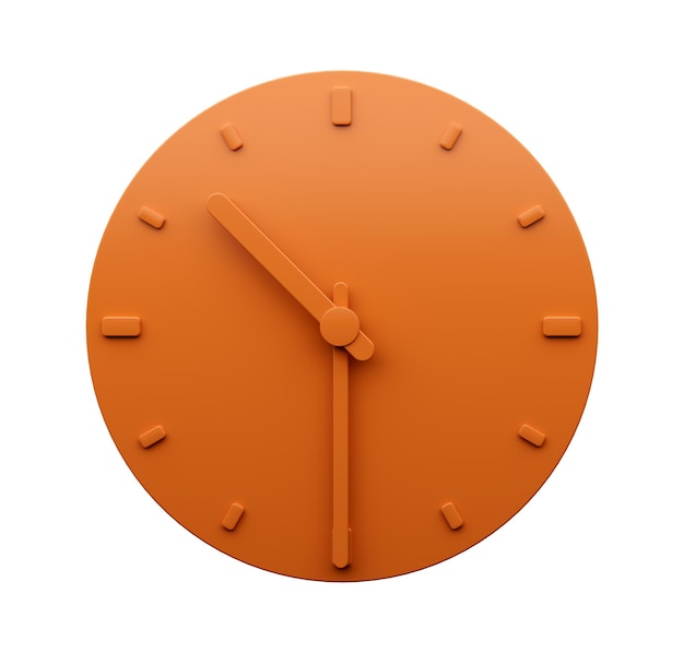 Minimal Orange Uhr 10 30 Halb zehn Uhr abstrakt Minimalistische Wanduhr 22 30 Ten Thirty