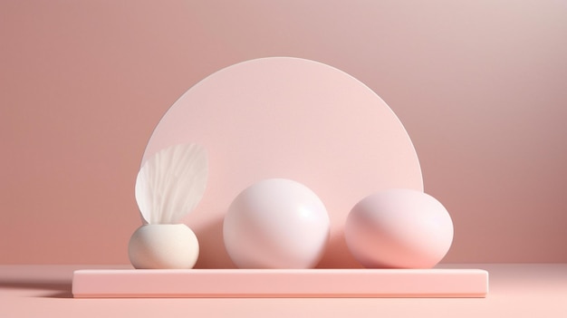 Minimal-Pastel-Podium-Anzeige für kosmetische Produkte