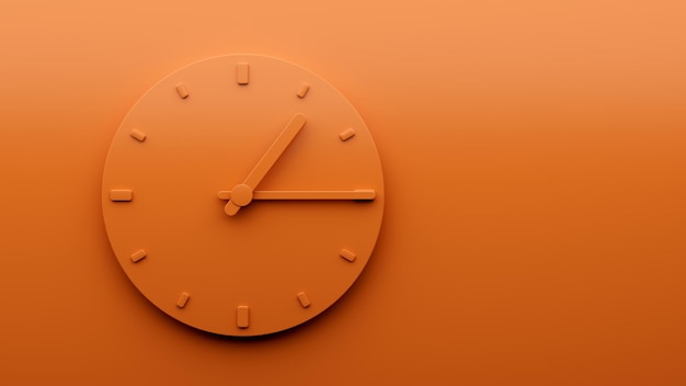 Minimal Reloj naranja 1 15 la una y cuarto Reloj de pared minimalista 13 15 o la una y cuarto