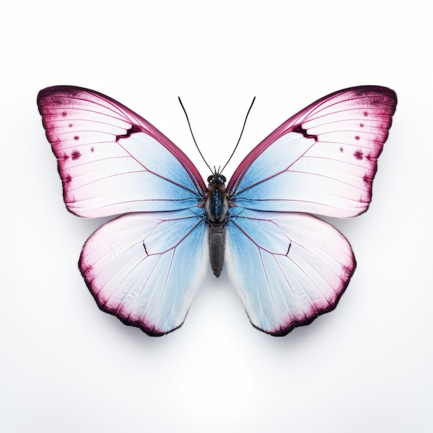 Foto minimal retouching holly blue butterfly com asas rosa pálido e preto