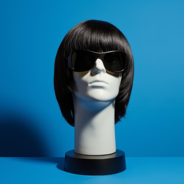 Minimal Retouching-Mannequin mit Sonnenbrille und Perücke von Tim