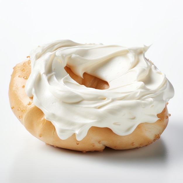 Foto minimal retouching weiße schlagcreme auf donut ultra hd bild