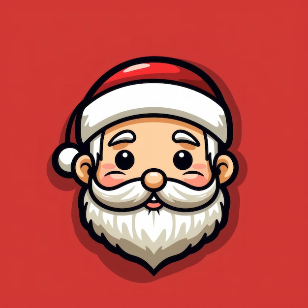 Minimal Santa Claus Clipart Icon Ilustración vectorial generada por la IA