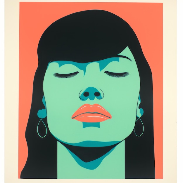 Minimal Screenprint Illustration von Frauen im Pop-Art-Stil