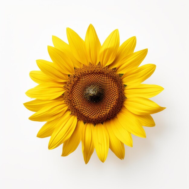 Minimal Sonnenblumen auf weißem Hintergrund Organisches Material im Bloomcore-Stil