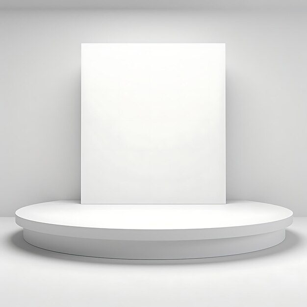 Foto minimal white circle podium stage em white studio background