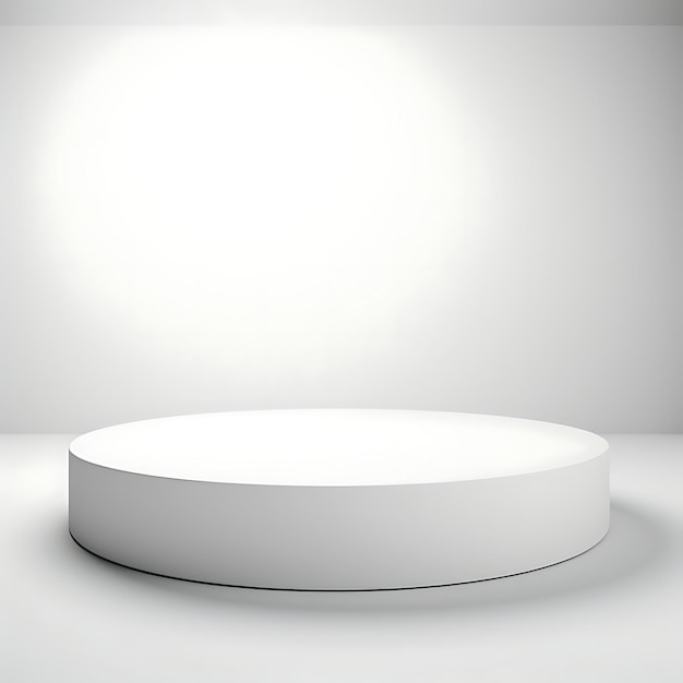 Foto minimal white circle podium stage em white studio background