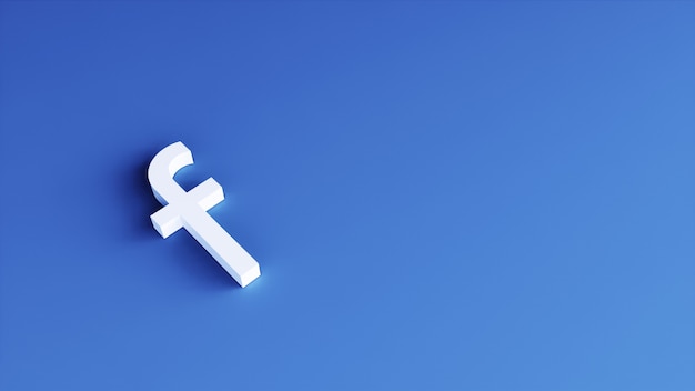 Foto minimale einfache designvorlage des facebook-logos. 3d-rendering