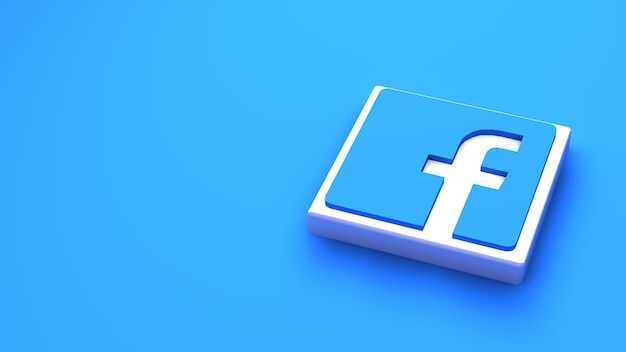 Minimale einfache Designvorlage des Facebook-Logos. Kopierraum 3d