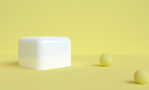 Minimale Geometrie Abstraktes Formmodell für die Produktdarstellung im Hintergrund, 3D-Rendering