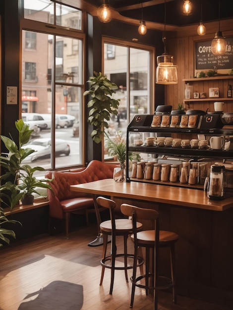 Minimale Innenarchitektur für städtische Restaurants