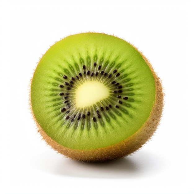 Minimale Retusche lebhafte Kiwi-Frucht auf weißem Hintergrund