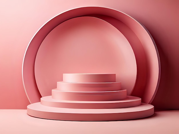 Foto minimale szene mit podium und abstraktem hintergrund pinkfarben szene trendy 3d-rendering