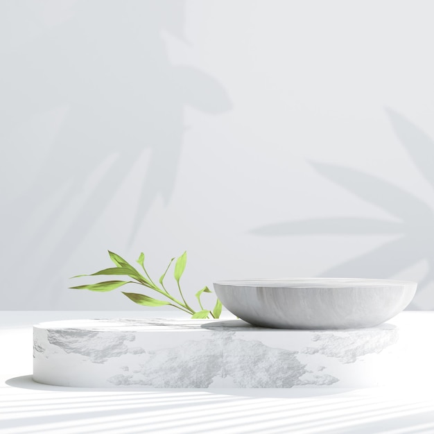 minimale Szene mit Steinpodium für die Produktpräsentation 3D-Illustration