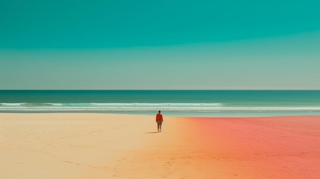 Minimale Vorderansicht der Strandszene