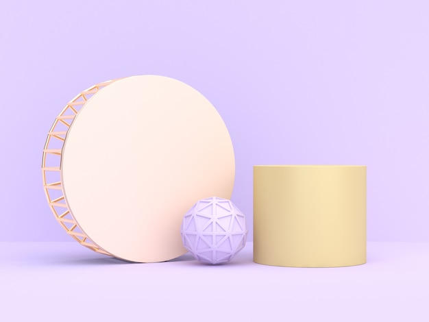 minimale weiche lila-violette abstrakte geometrische Wiedergabe der Form 3d