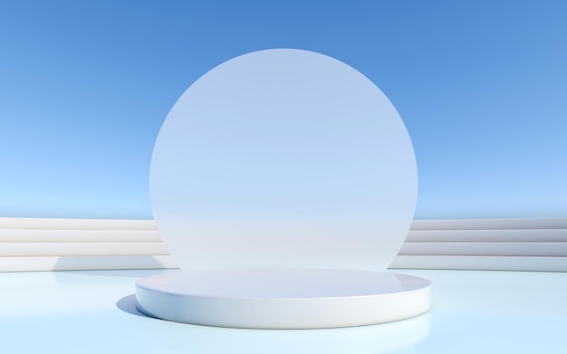 Foto minimaler abstrakter hintergrund 3d-rendering geometrische form blaue pastellfarbe bühne für kosmetische 3d-show-darstellung