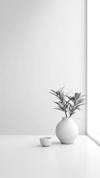 Foto minimaler weißer hintergrund mit inneneinrichtung, weißer raum mit klarem, hellem hintergrund, modern