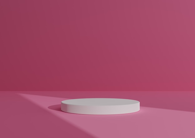 Minimales 3D-Kompositionszylinder-Podium oder Ständer auf abstraktem Schattenhintergrund für die Produktpräsentation