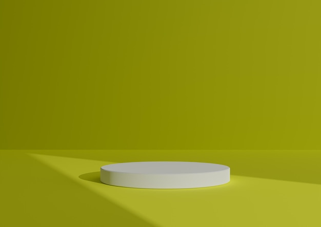Minimales 3D-Kompositionszylinder-Podium oder Ständer auf abstraktem Schattenhintergrund für die Produktpräsentation