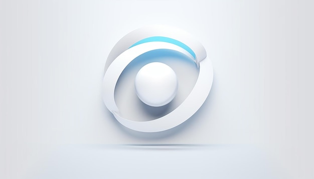 Minimales 3D-kreatives Fitness-Logo, weißer Hintergrund, 8K, ultrahohe Qualität