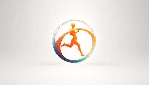 Foto minimales 3d-kreatives fitness-logo, weißer hintergrund, 8k, ultrahohe qualität