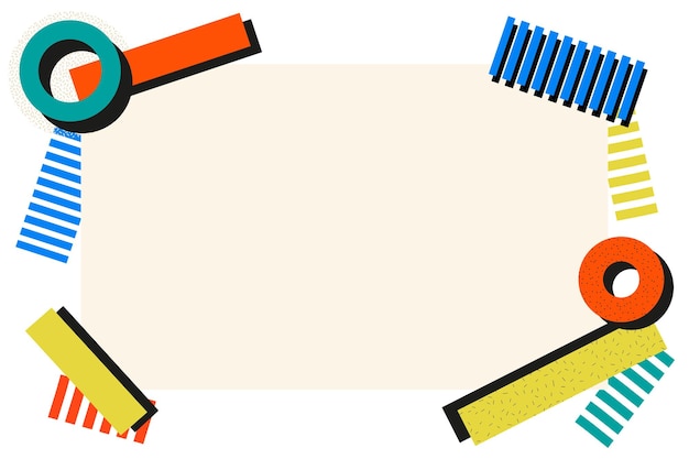 Minimales Memphis-Muster png-Rahmen farbenfrohes Design durchsichtiger Hintergrund