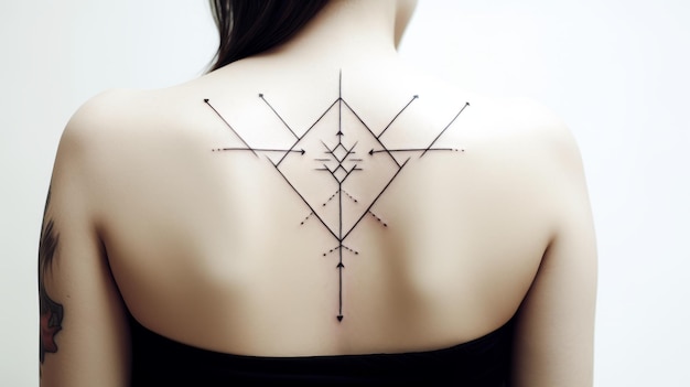 Minimales Parallelogramm-Tattoo-Design mit symmetrischen Linien und Formen