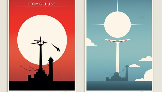 Minimales Posterdesign zum Columbus-Tag