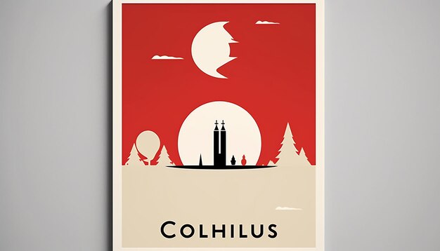 Minimales Posterdesign zum Columbus-Tag