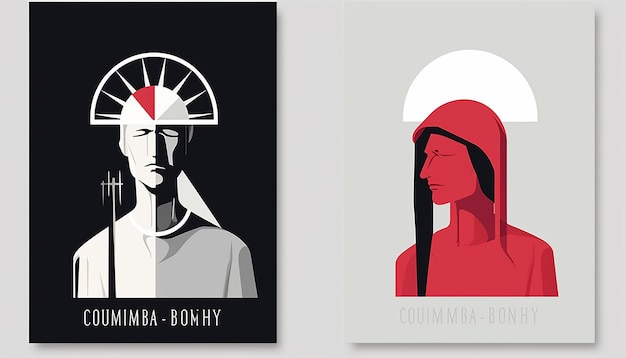 Minimales Posterdesign zum Columbus-Tag