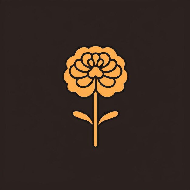 Minimales Ringelblumen-Logo-Design, persönlicher Ikonographie-Stil