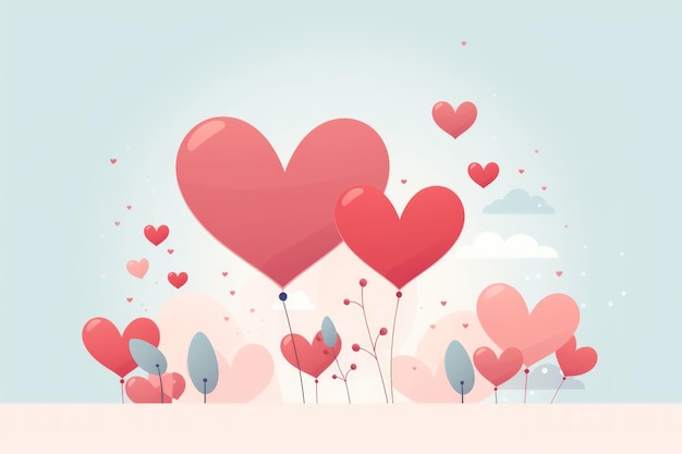Minimales rotes Herz auf pastellfarbenem Hintergrund Hochzeits- oder Valentinskarte
