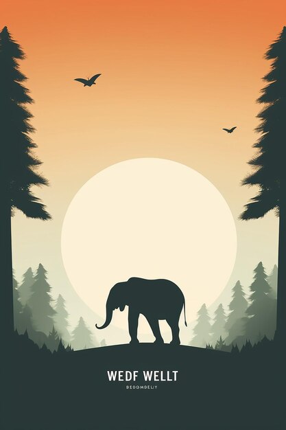 Foto minimales und einfaches poster-design für den welttag der wildtiere