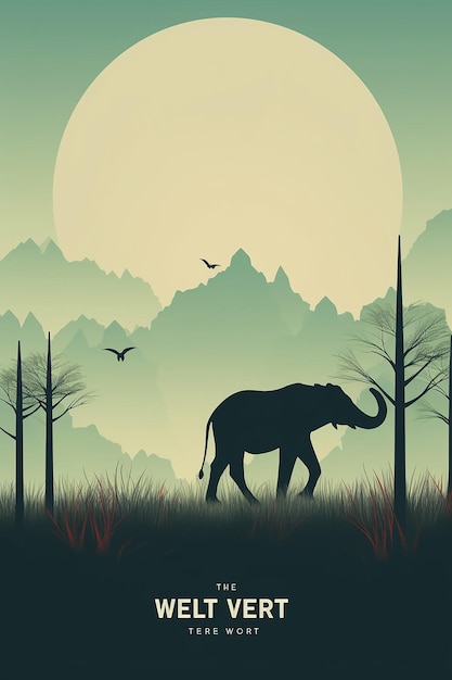 Minimales und einfaches Poster-Design für den Welttag der Wildtiere