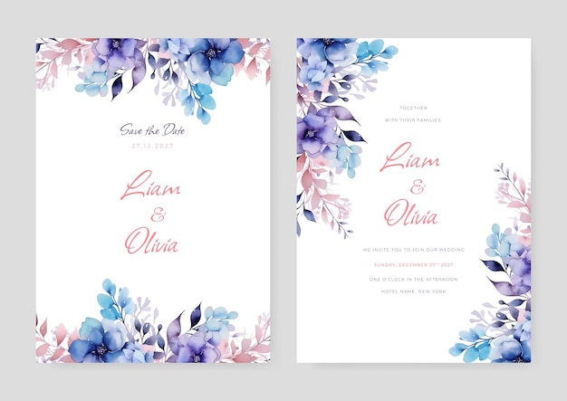 Minimalis Hochzeits-Einladung speichern Sie das Datum danken Sie rsvp Karte Design Vorlage Vektor Winterblume Rose Silber Dollar Olivenblätter Wachsblume Anemone
