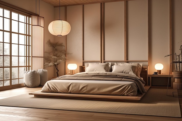 Minimalismo japonés en el dormitorio