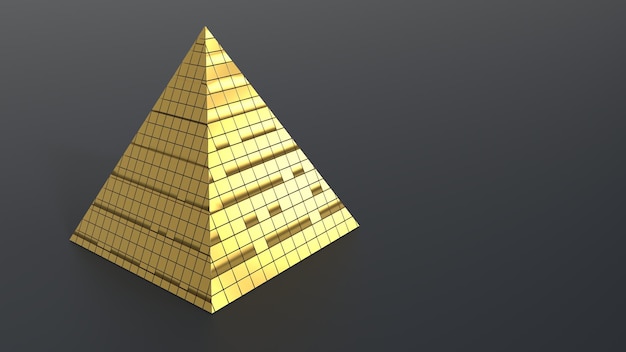 Foto minimalismo pirámide dorada de segmentos fondo de pantalla 3d render