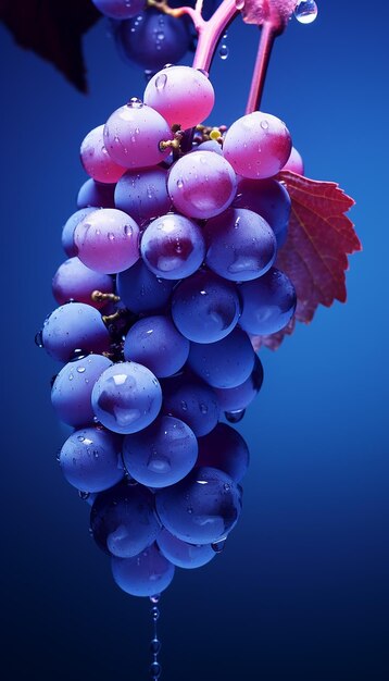 Foto el minimalismo se siente helado las uvas esparcidas