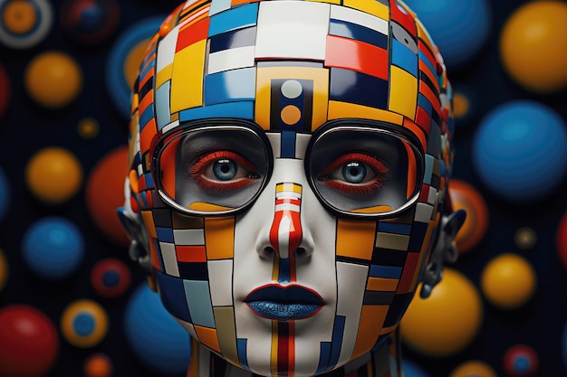 Minimalismo surrealista abstrato robô humanóide design