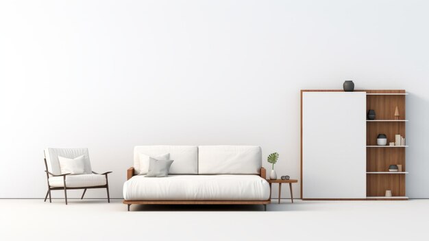 Foto minimalismo zen una habitación serena con sofá cama murphy y diseño minimalista