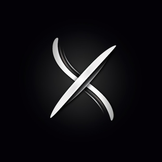 Foto minimalismus logo weißer buchstabe x design schriftart auf schwarzem hintergrund zeichen-icon typografie-konzept